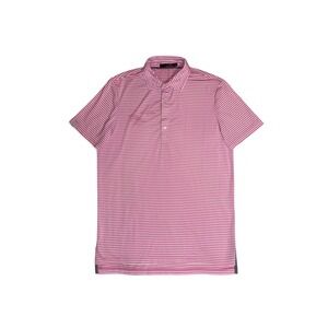 RLX RALPH LAUREN Polo Shirt Mens M Pink Striped Performance Golf Short Sleeve